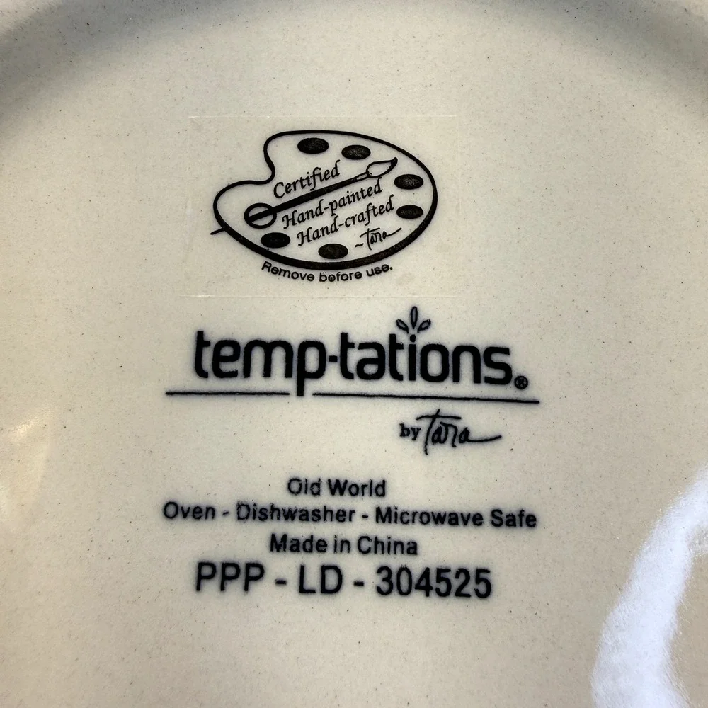 Temp-tations Old World Utensil Crock Floral Ceramic Blue PPP-LD-304525